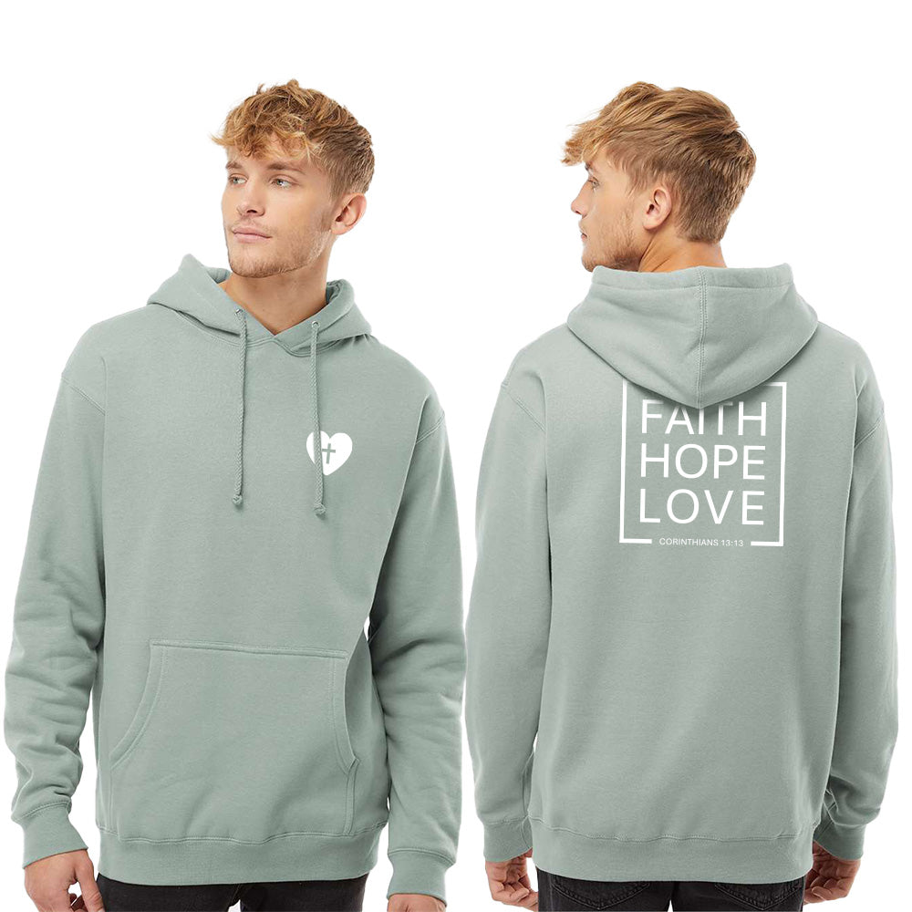 Faith Hope Love Heavyweight Hooded Sweatshirt